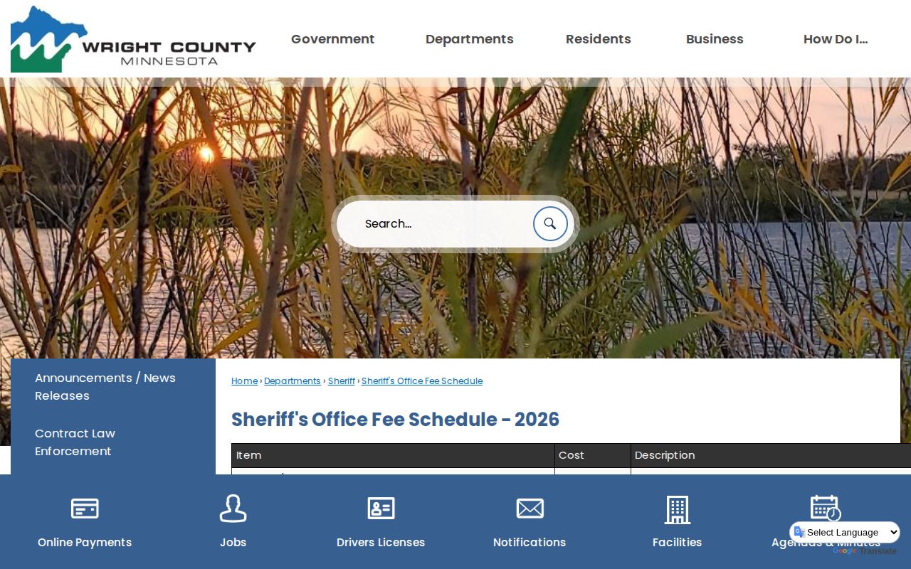 Wright County released inmate mugshot fee and records information